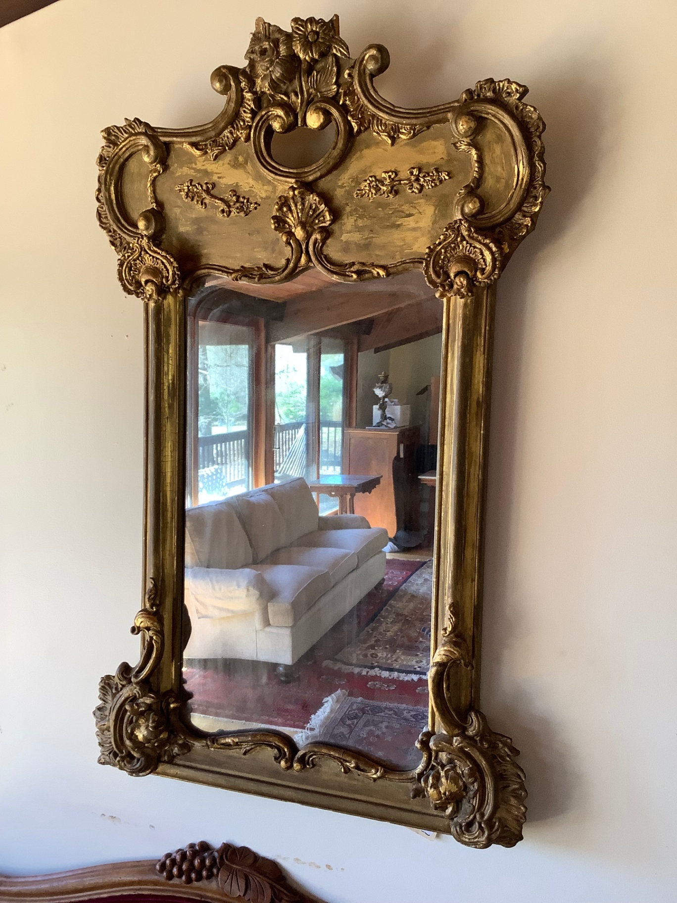 Antique Gilt Wall Mirror - image 2 of 7