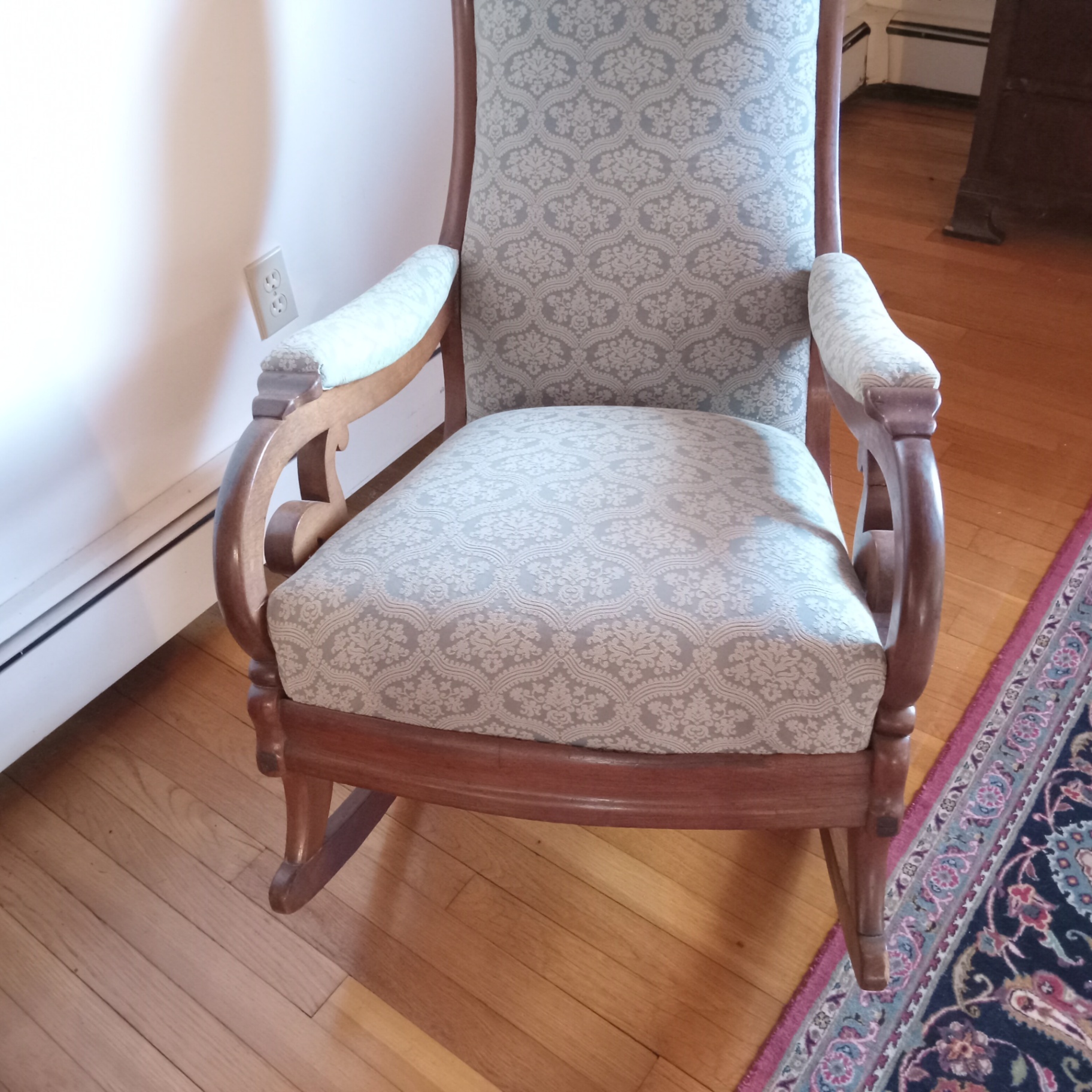 Antique Upholstered Rocking Chair - image 2 of 8