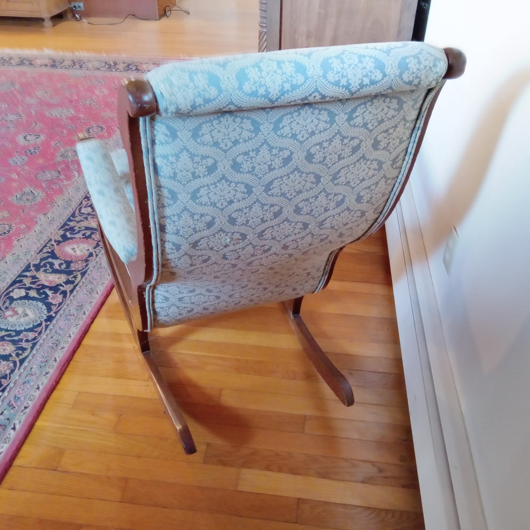 Antique Upholstered Rocking Chair - image 7 of 8