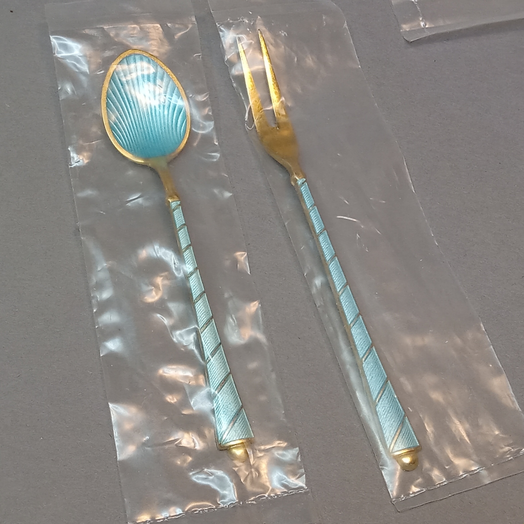 Egon Lauridsen Sterling Enamel Forks/Spoons (65+dwt) - image 3 of 7