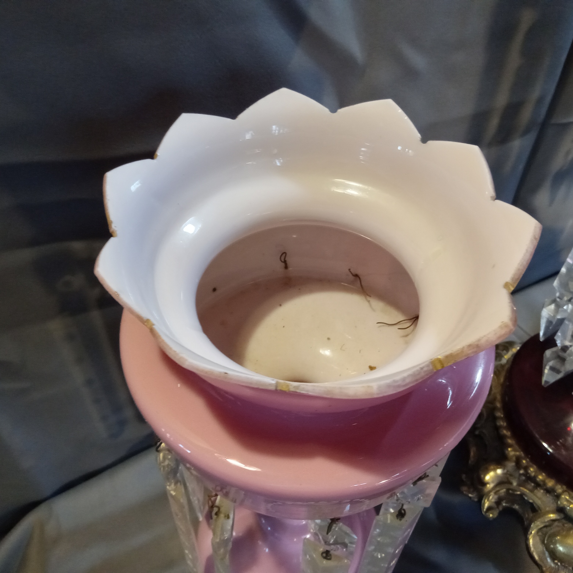 Antique Red & Pink Glass Lustres - image 11 of 19