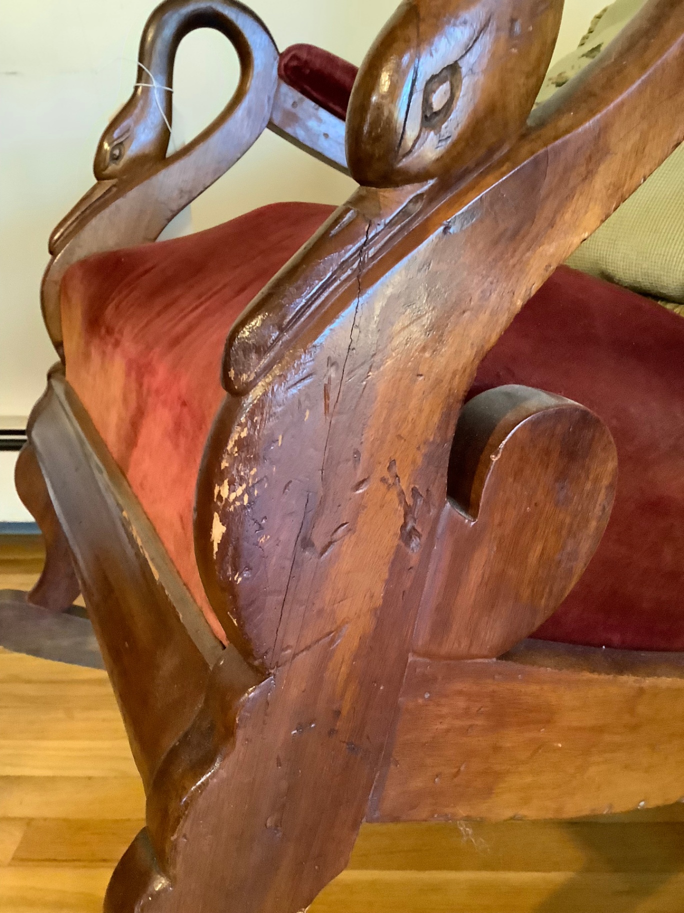 Antique Goose Neck Rocking Chair - image 4 of 6