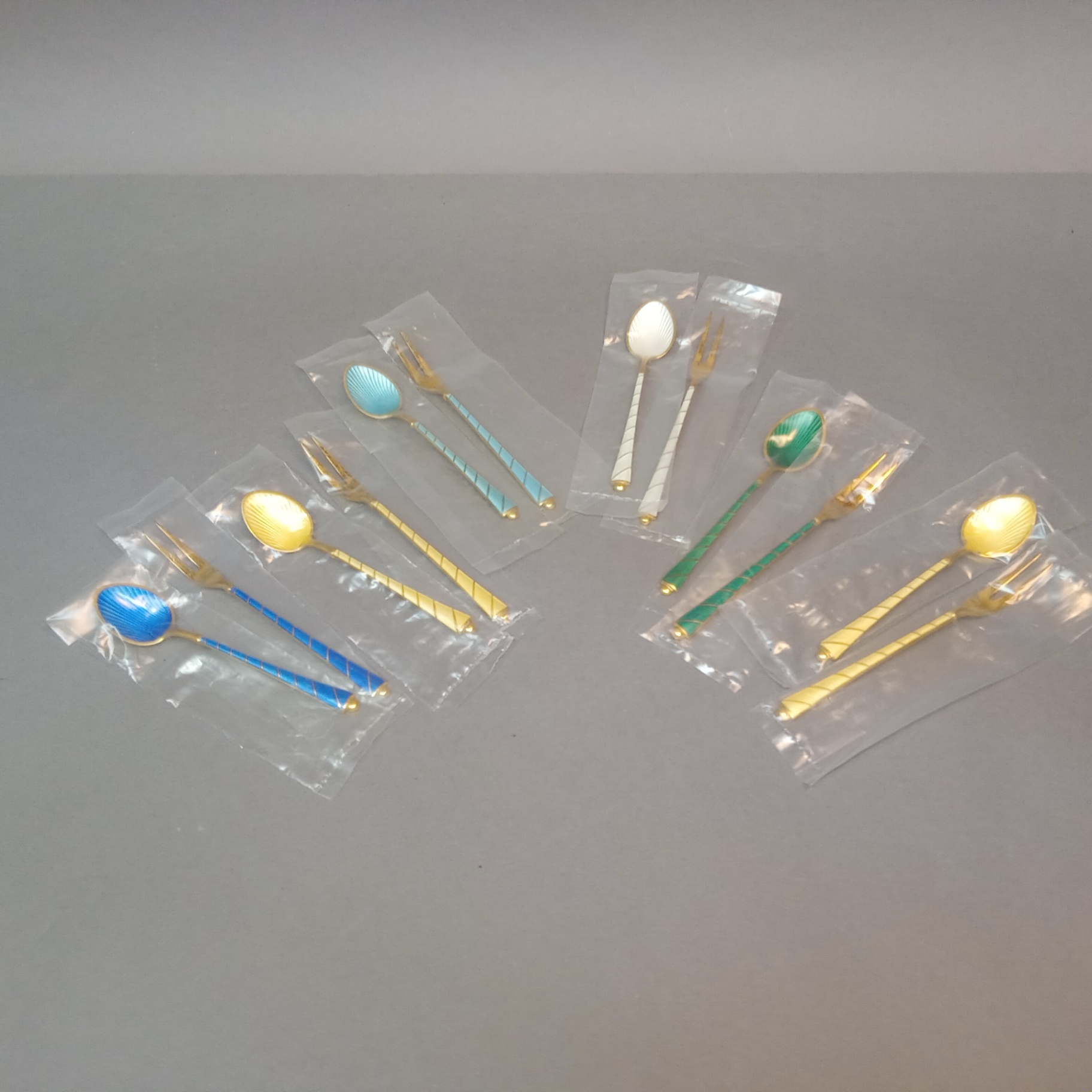 Egon Lauridsen Sterling Enamel Forks/Spoons (65+dwt) - image 2 of 7