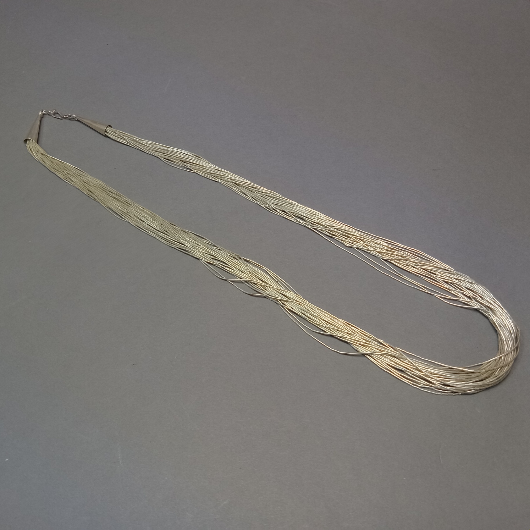 Liquid Silver Beaded Necklace (30+dwt) - image 7 of 8