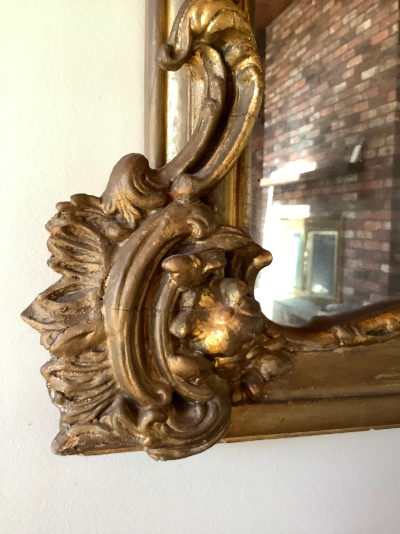 Antique Gilt Wall Mirror - image 3 of 7