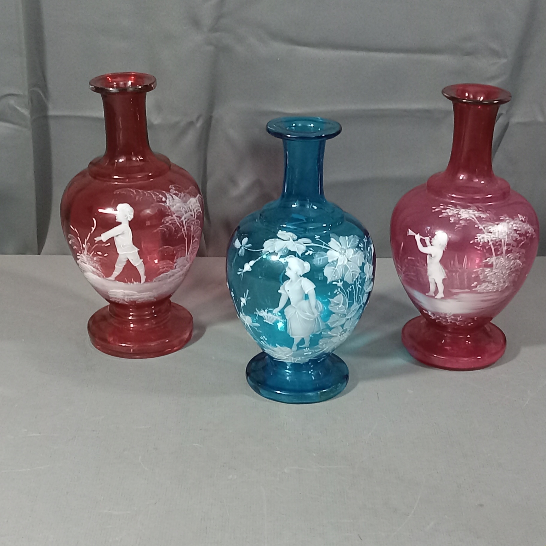 Victorian Mary Gregory Hand Blown Glass Vases - image 1 of 17