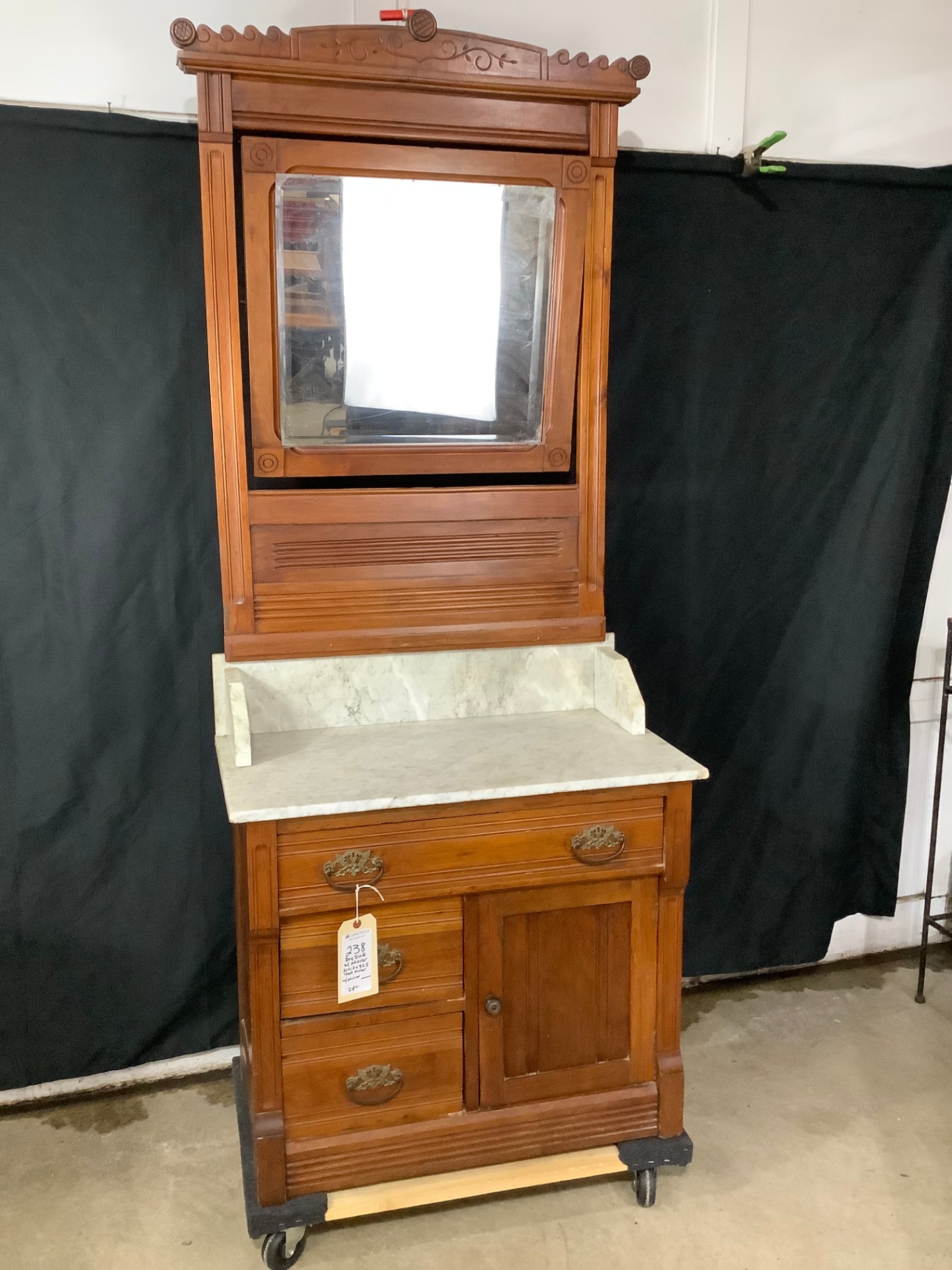 Antique Dry Sink With Mirror - image 1 of 5
