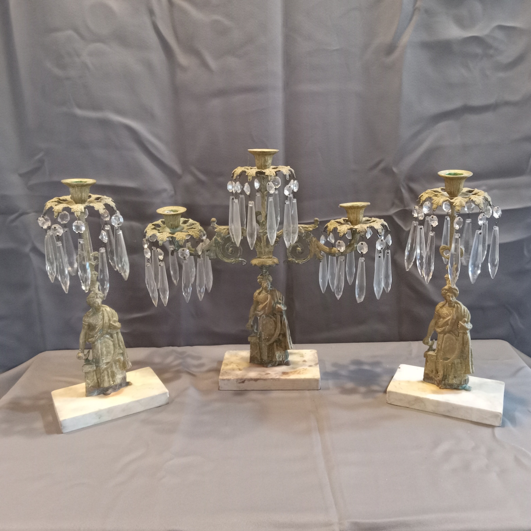 Antique Figural Girandole Set - image 1 of 12
