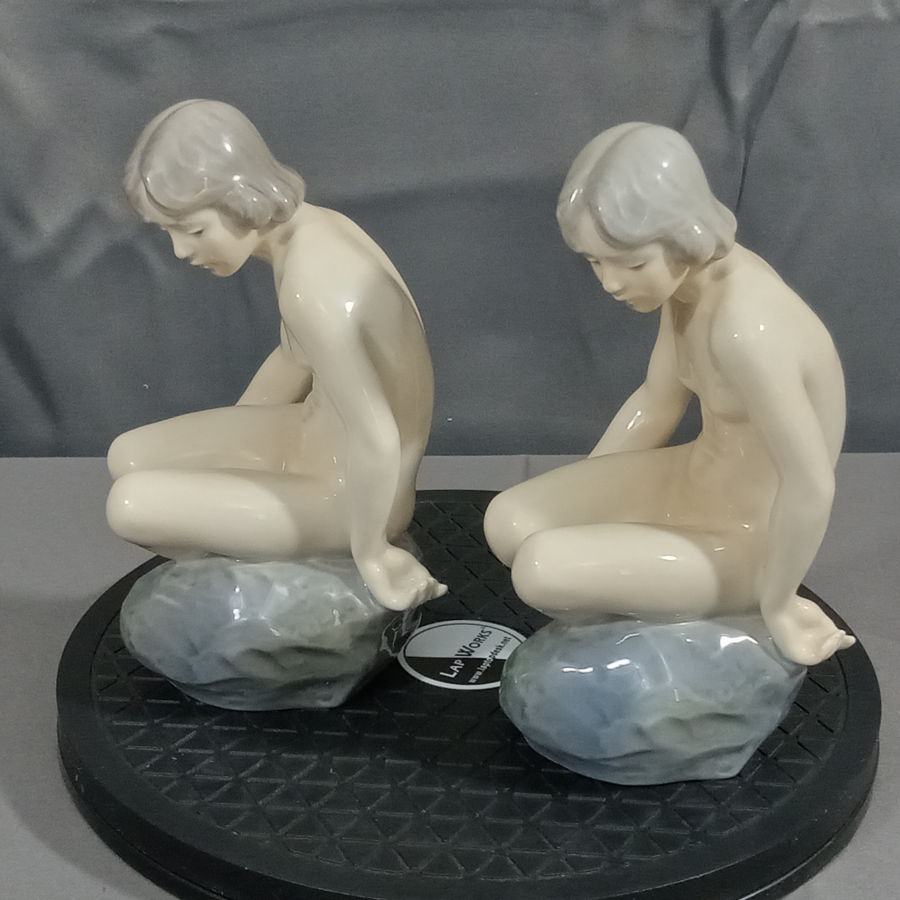 Royal Copenhagen Girl on Rock Figurines - image 3 of 9