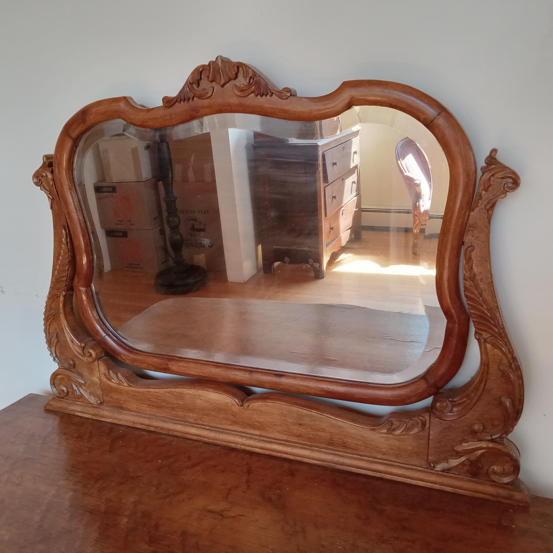 Antique Vanity/Dresser w/Mirror and Chair - image 4 of 32