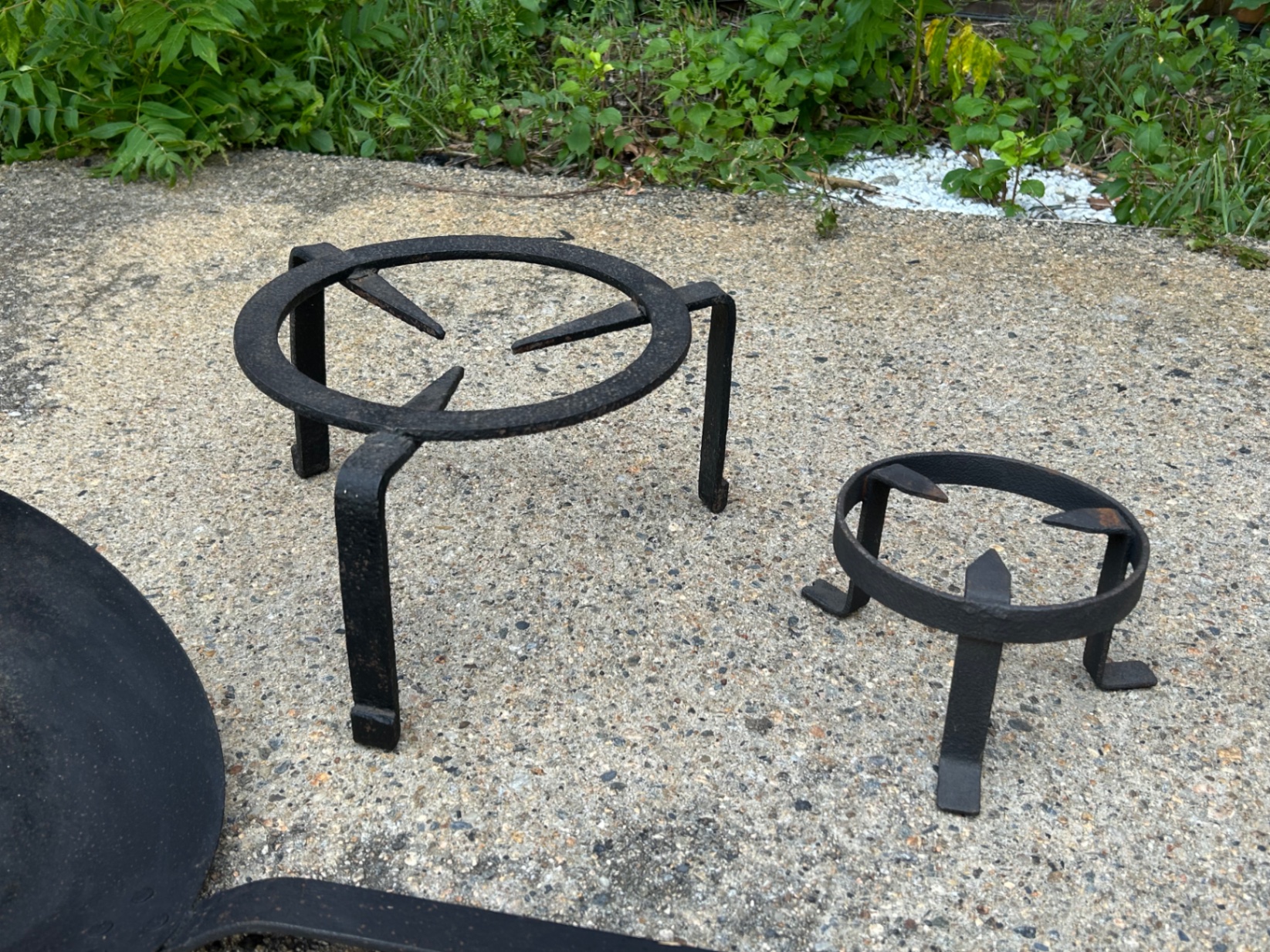 Antique French Cast Iron Skillet and Pot Stands  - image 5 of 7