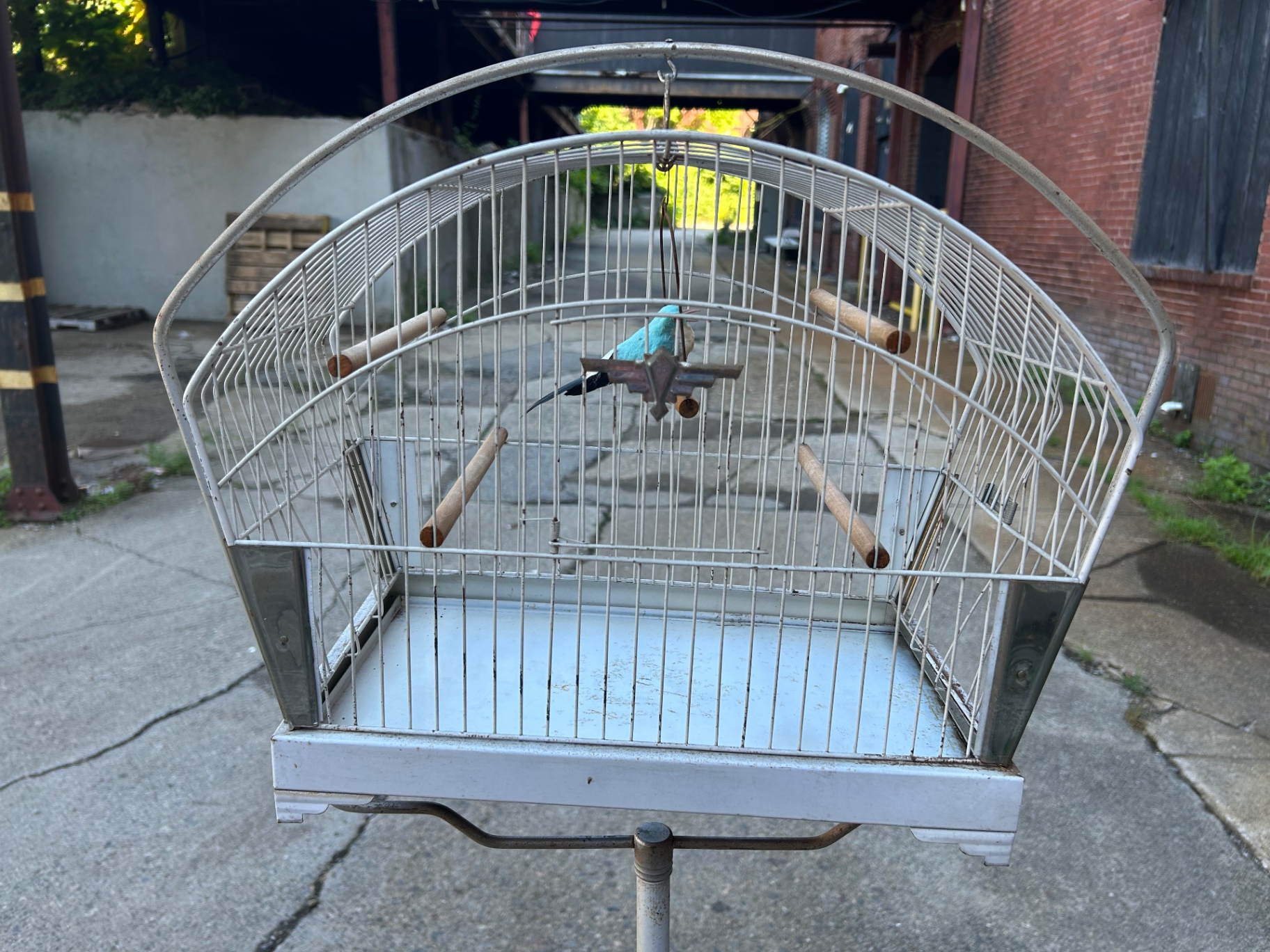 Vintage Crown Floor Standing Bird Cage  - image 3 of 4