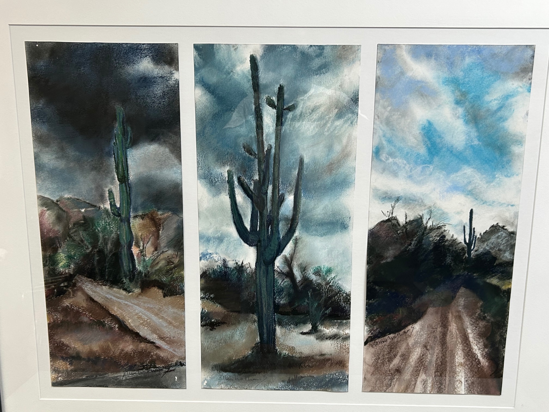Pastel Desert Landscape Signed - image 5 of 5