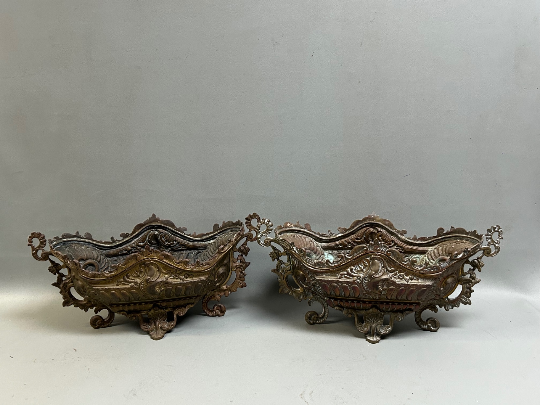 Antique French Brass Jardinieres - image 1 of 5