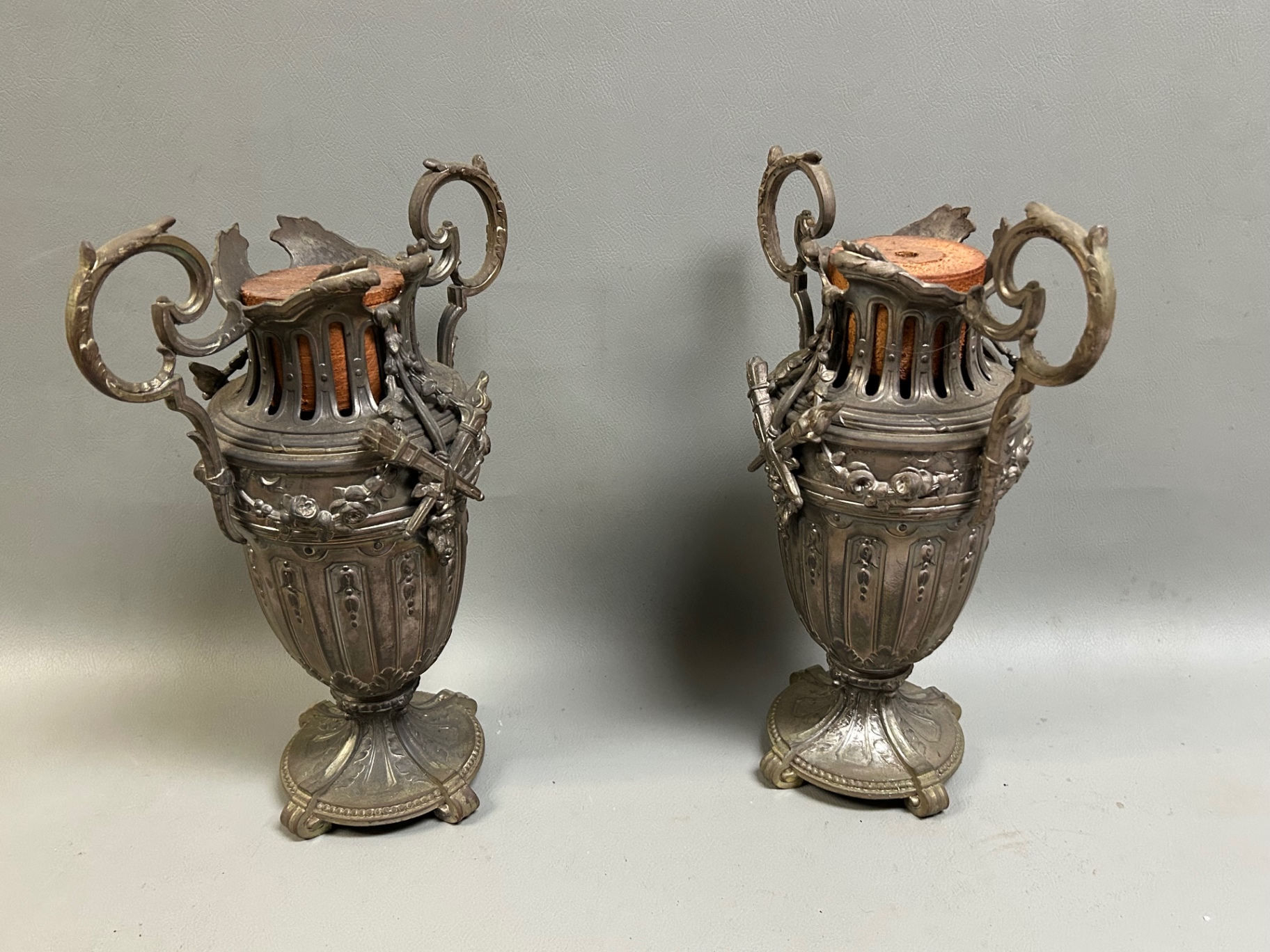 Antique French Spelter Ewers  - image 5 of 5