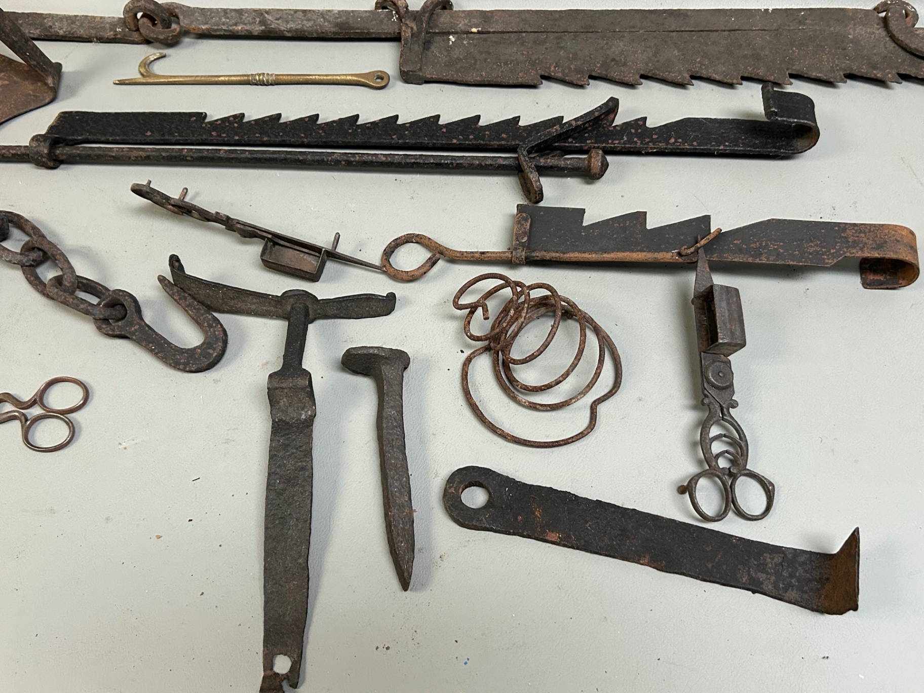 Antique Cast Iron-Steel Farm and Utility Items  - image 3 of 6