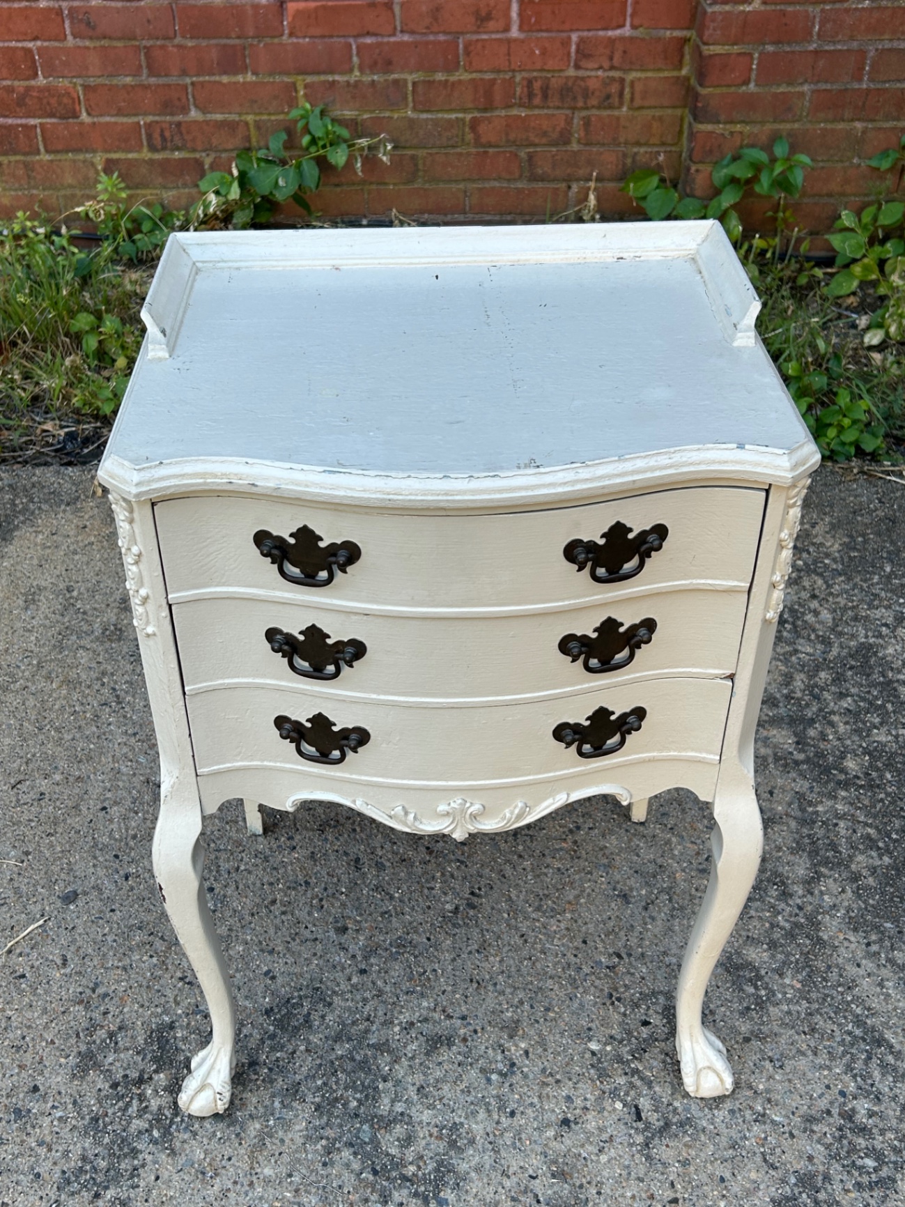 Antique Three Drawer Painted Nightstand - image 4 of 7