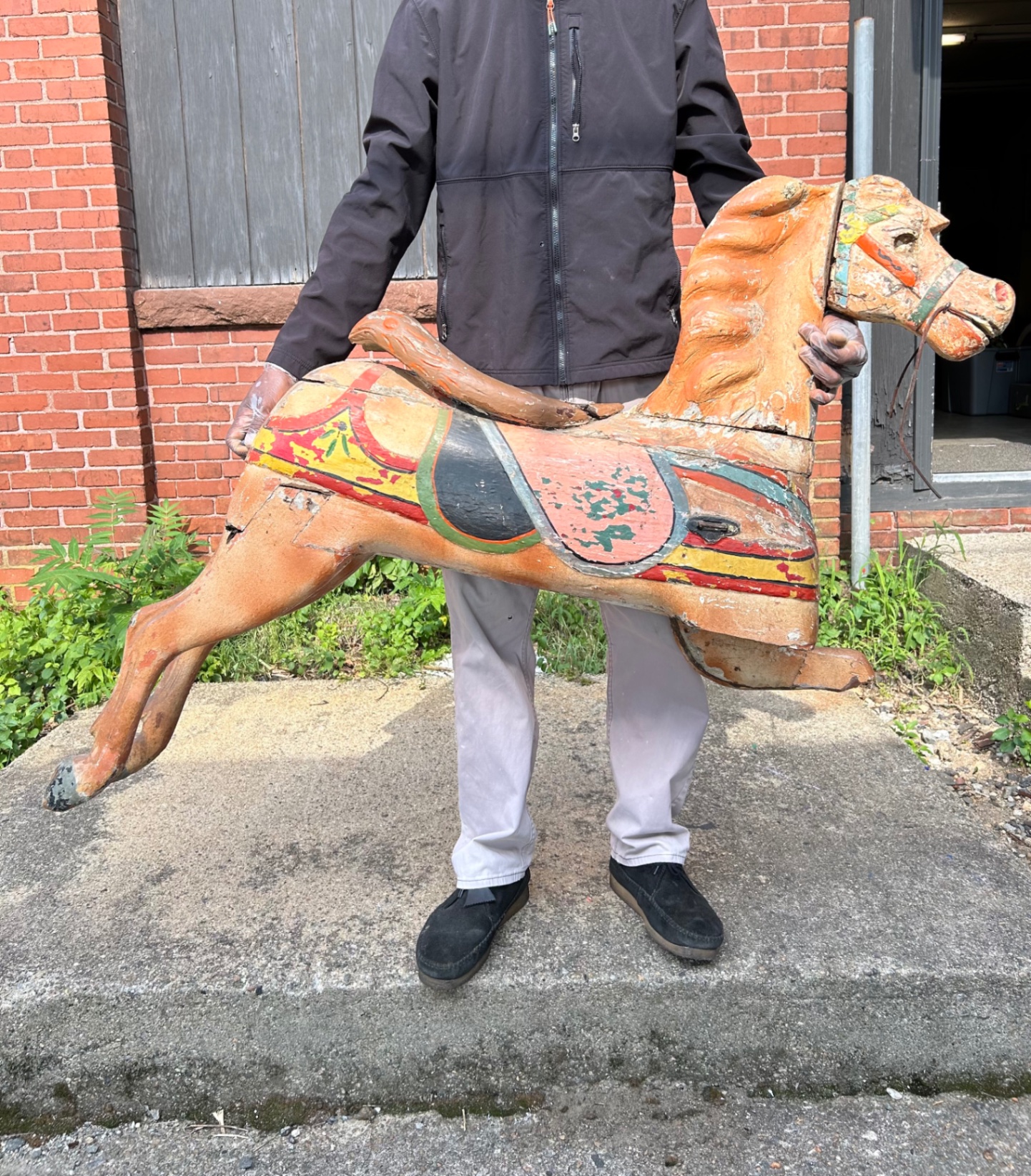 Antique Carved Hand Painted Carousel  - image 3 of 7