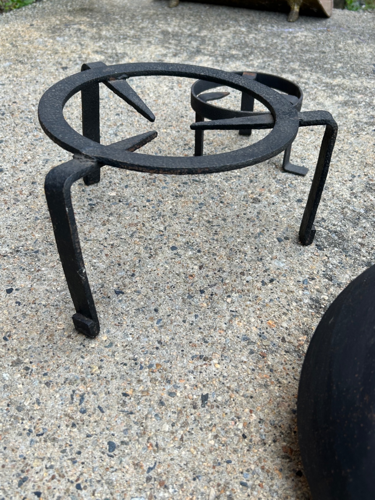 Antique French Cast Iron Skillet and Pot Stands  - image 7 of 7