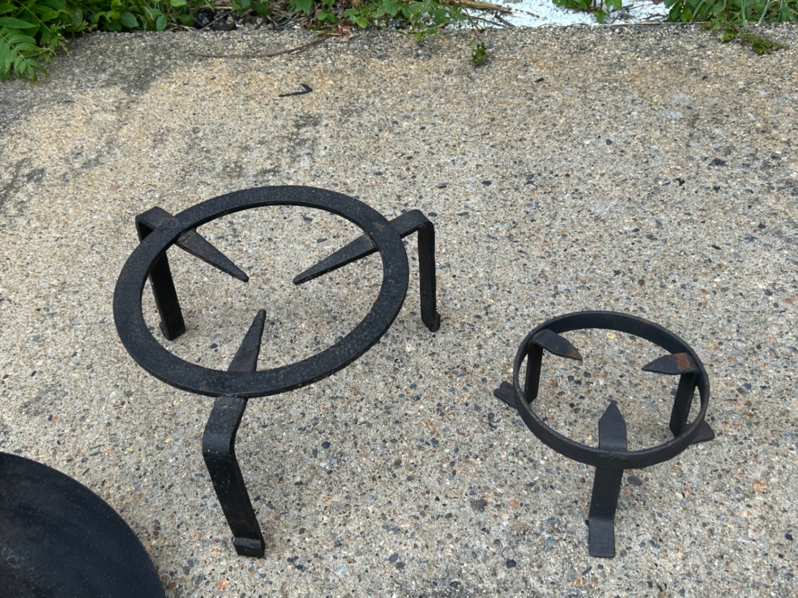 Antique French Cast Iron Skillet and Pot Stands  - image 4 of 7