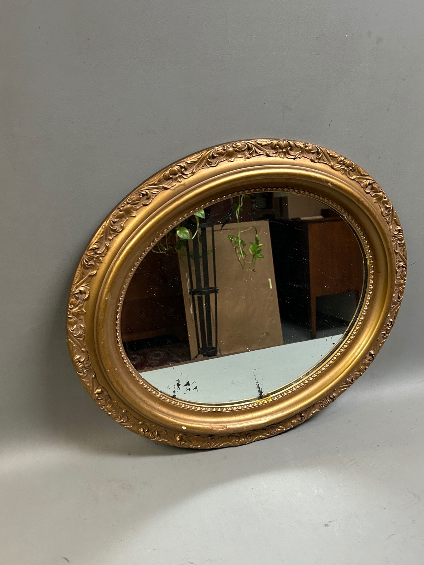 Gold Oval Ornate Mirror  - image 1 of 4