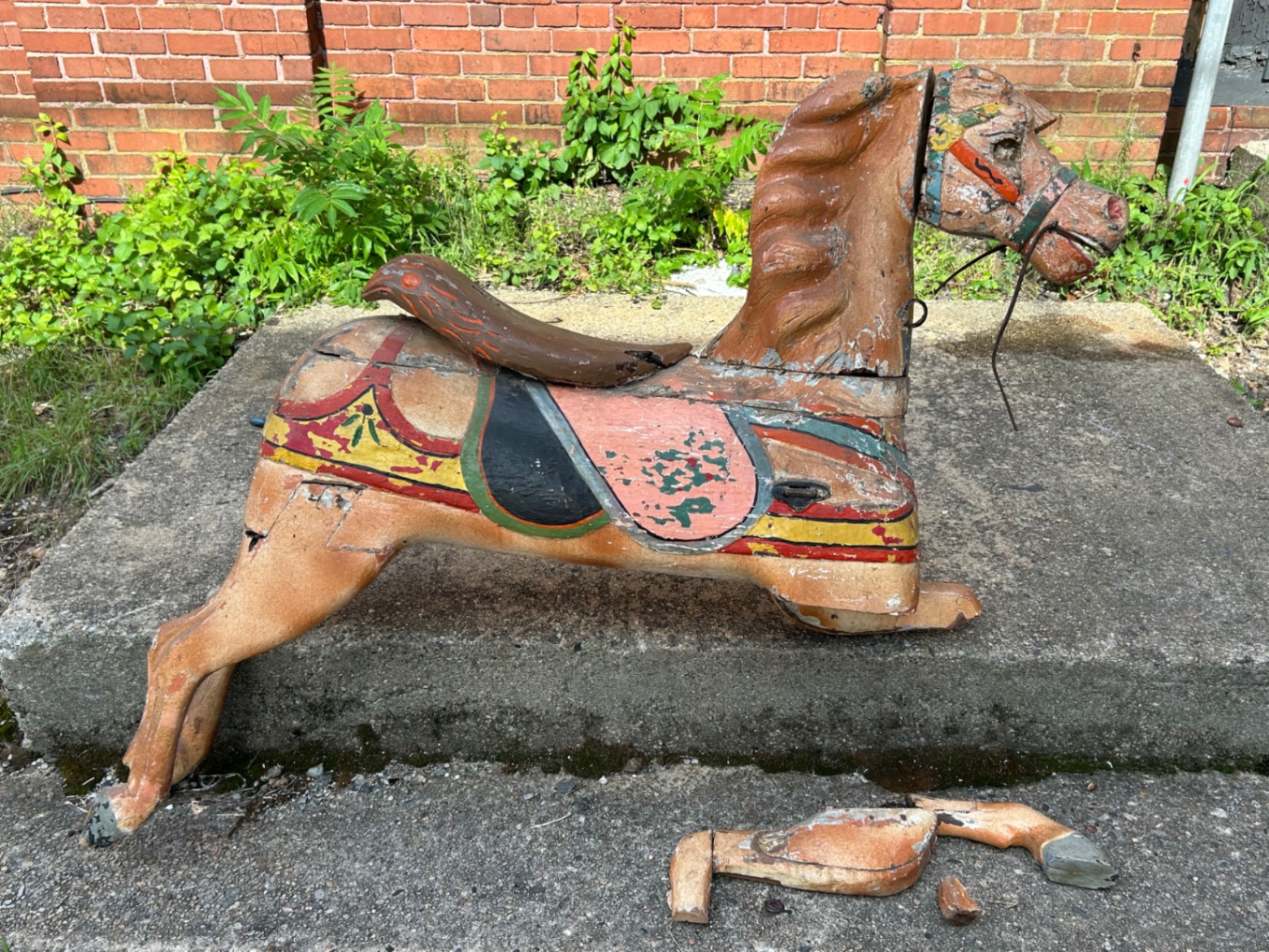 Antique Carved Hand Painted Carousel  - image 2 of 7