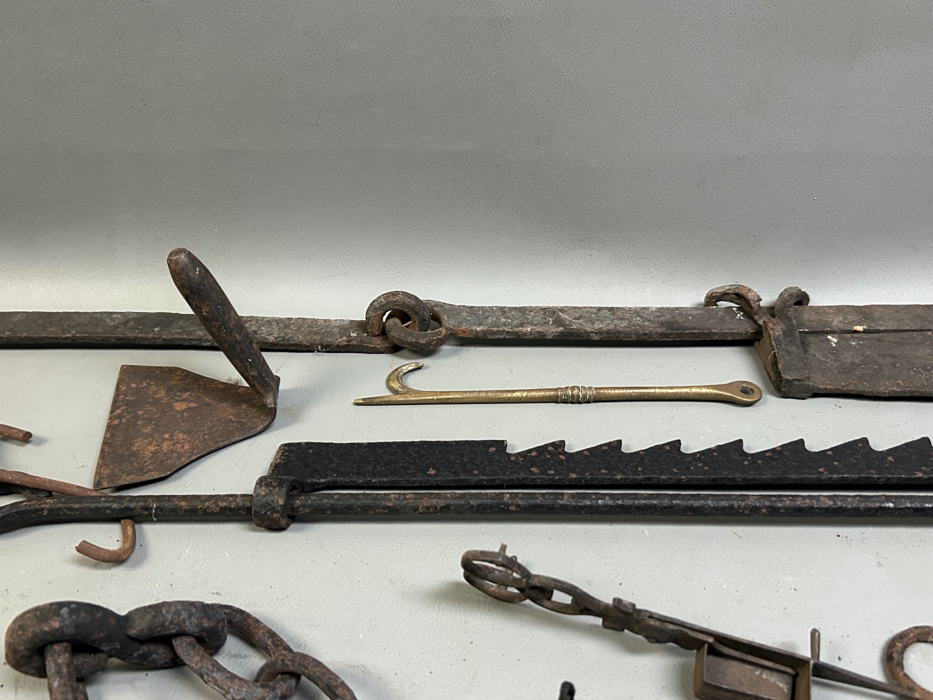 Antique Cast Iron-Steel Farm and Utility Items  - image 6 of 6