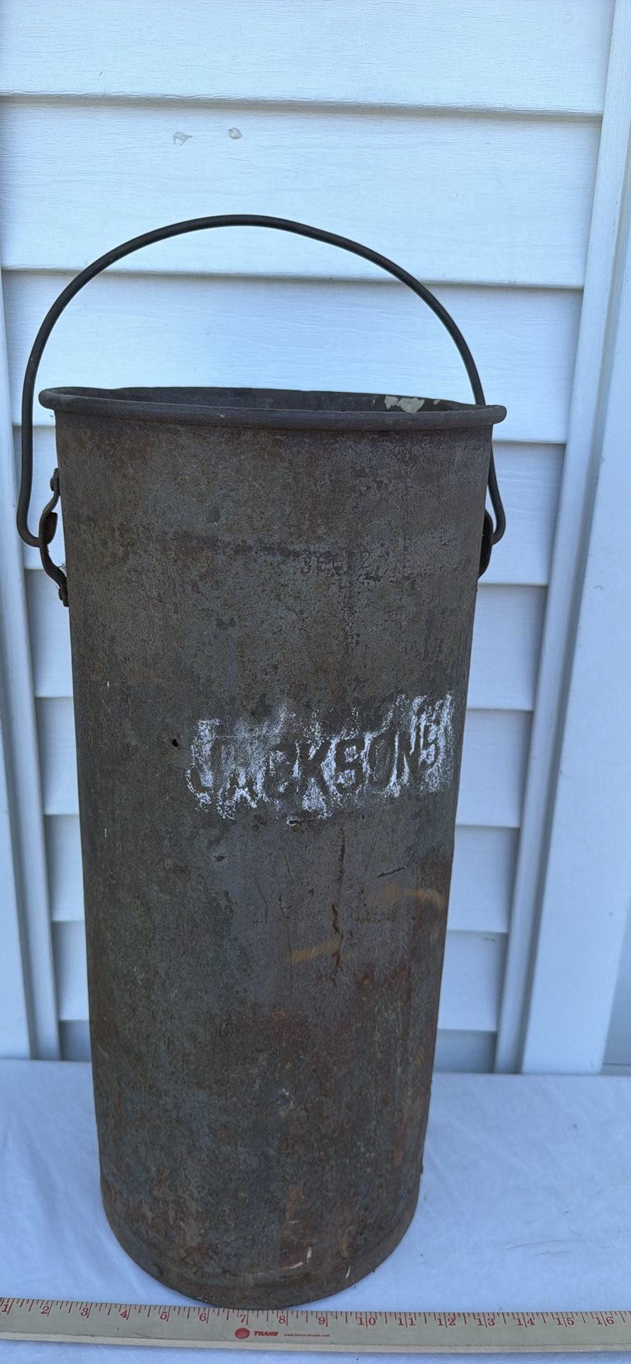 Vintage Tall Metal Bucket with Metal Handle - image 1 of 7
