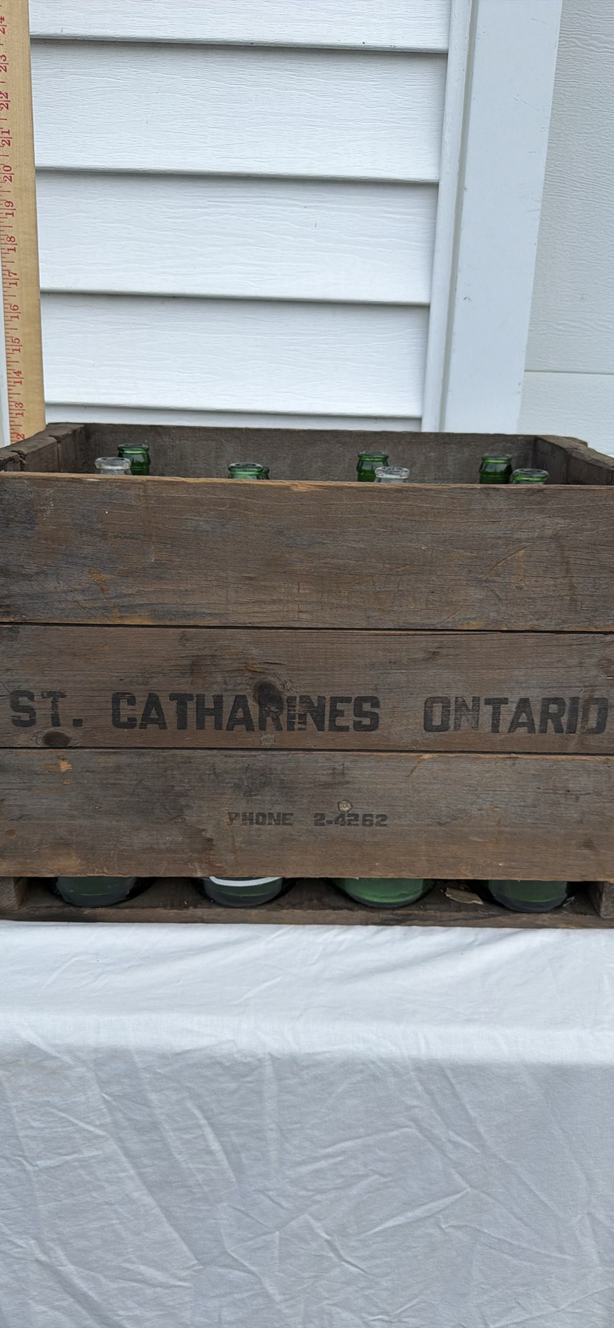 Vintage Wooden Soda Bottle Crate with Glass Soda Bottles MORAN St. Catharines - image 3 of 20