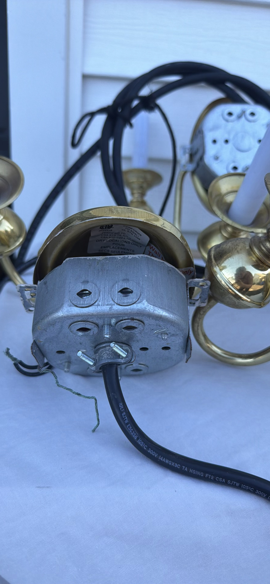 Group Of Four Brass Two-Arm Wall Sconces And Eight Sconce Shades - image 21 of 25