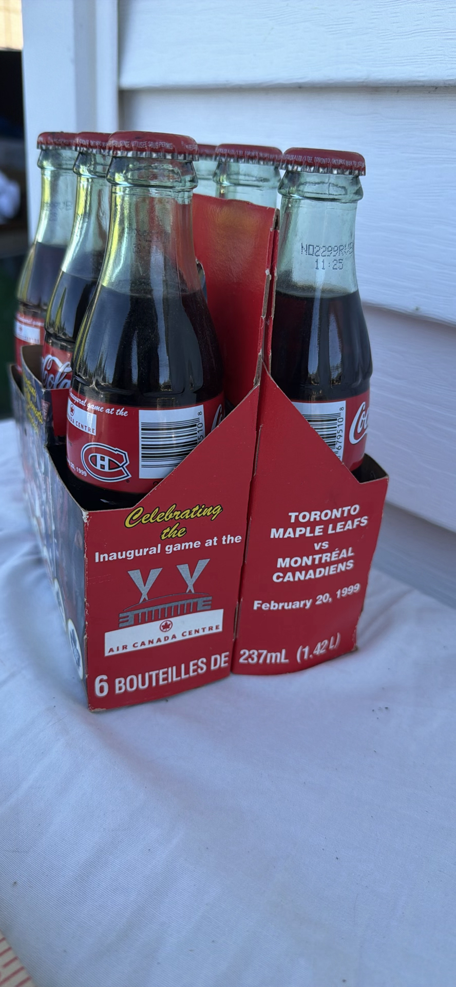 Coca-Cola Six-Pack Glass Bottles with Hockey Commemorative Carrier Air Canada Center ACC 1999 - image 3 of 8