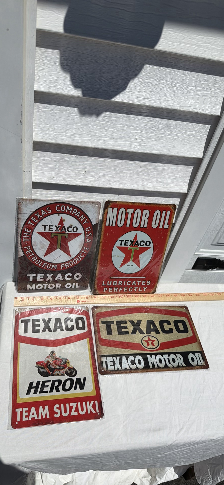 (4) Retro Style Texaco Motor Oil Advertising Metal Signs - image 2 of 3