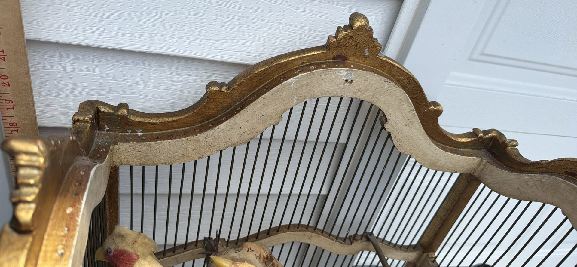Ornate Vintage Wooden and Metal Birdcage with Decorative Birds - image 13 of 17