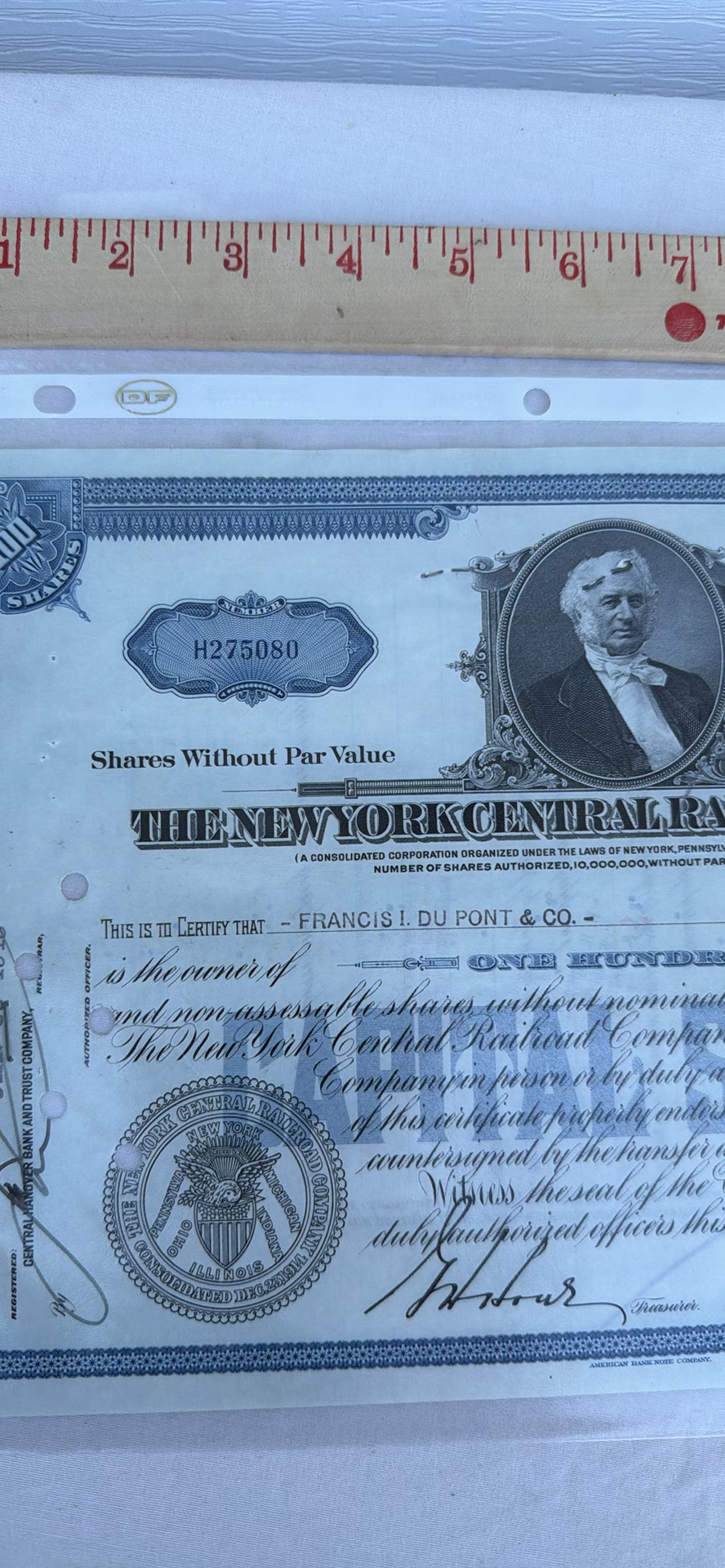 Vintage New York Central Railroad Company Stock Certificate and Transfer Document - image 3 of 7