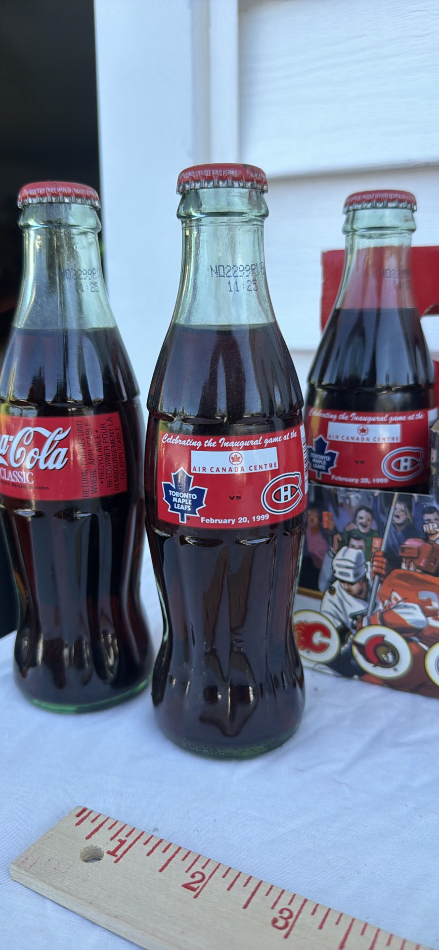 Coca-Cola Six-Pack Glass Bottles with Hockey Commemorative Carrier Air Canada Center ACC 1999 - image 8 of 8