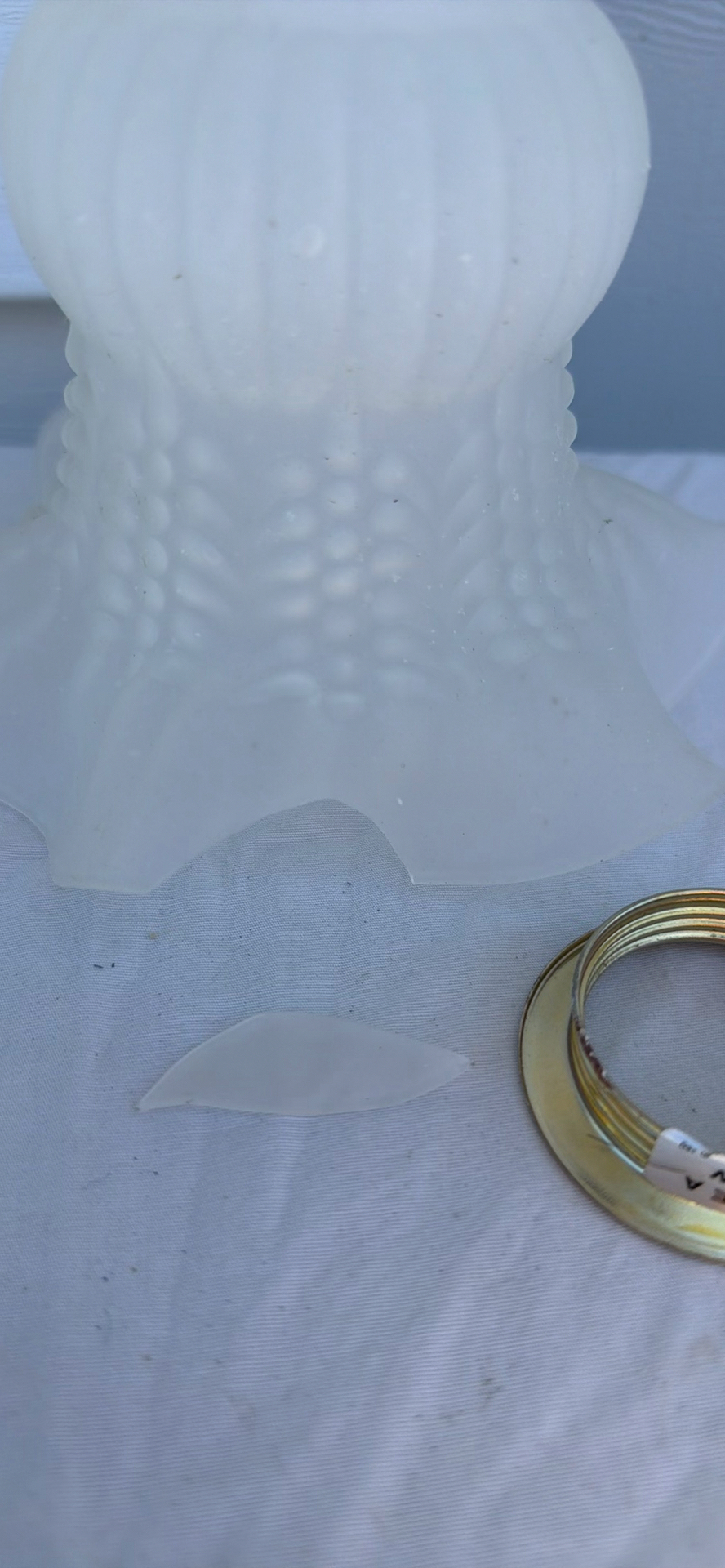 Three Vintage Frosted Glass Lamp Shades - image 9 of 9