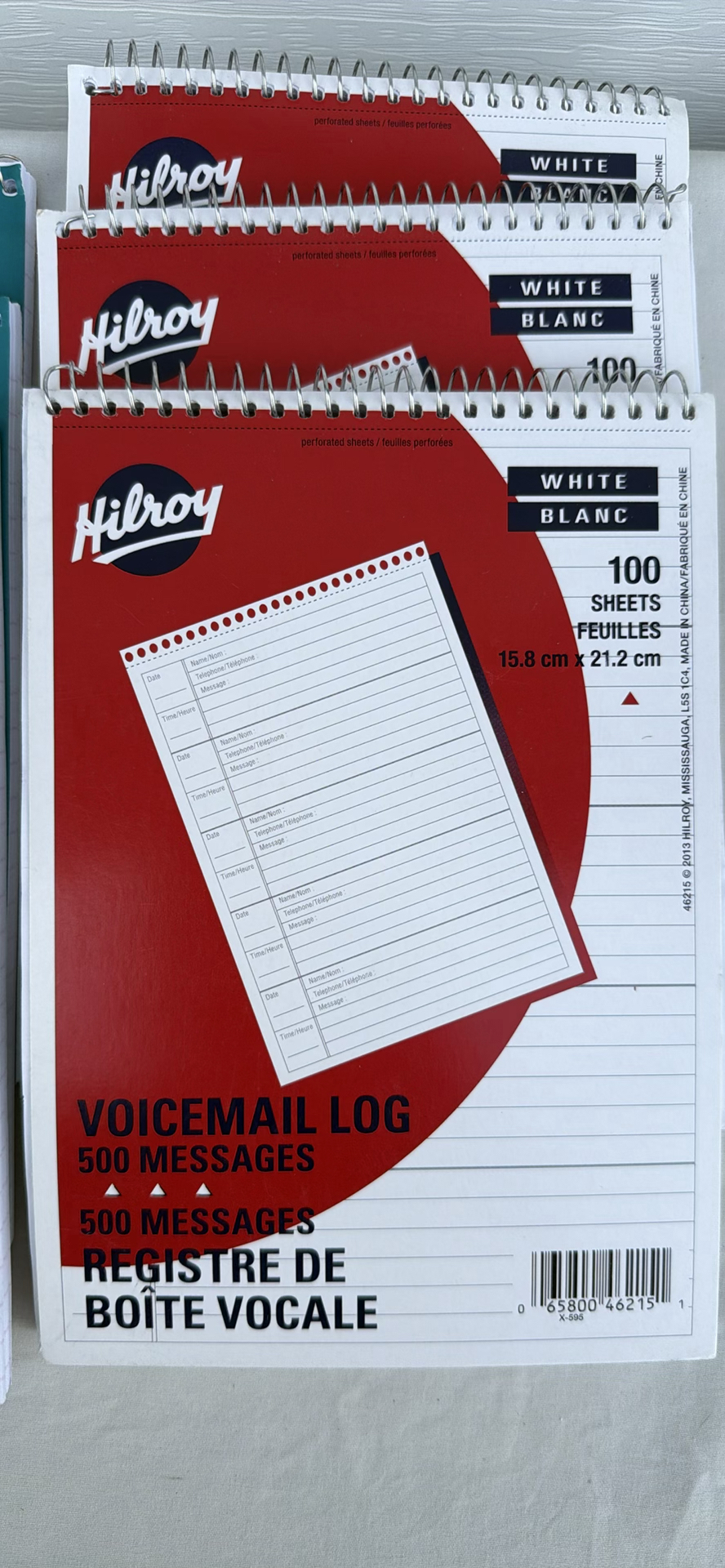Staples Steno Books (3) and (3)Hilroy Voicemail Log Notebooks - image 3 of 5