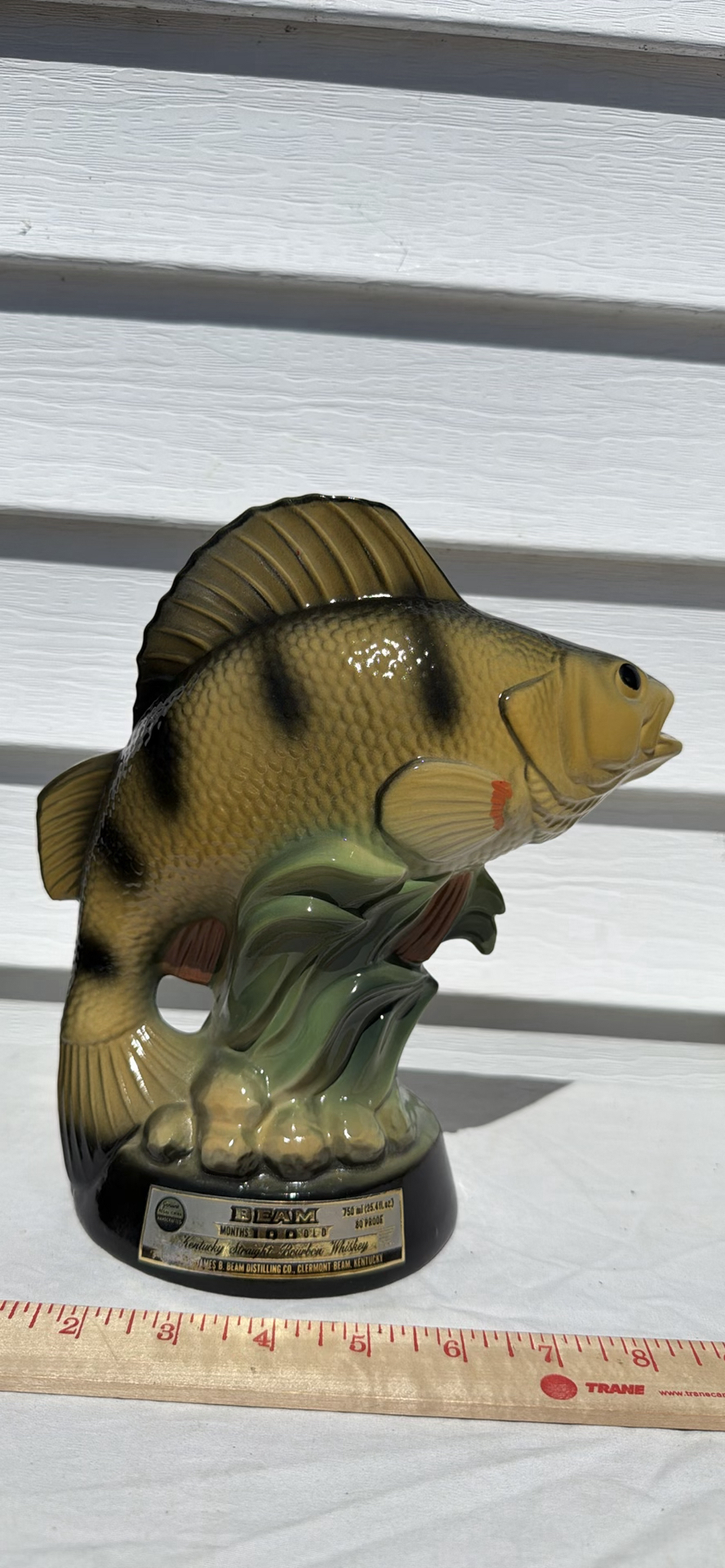 Vintage 1980 Beam Kentucky Straight Burbon Whiskey Perch Fish-Shaped Decanter - image 1 of 8