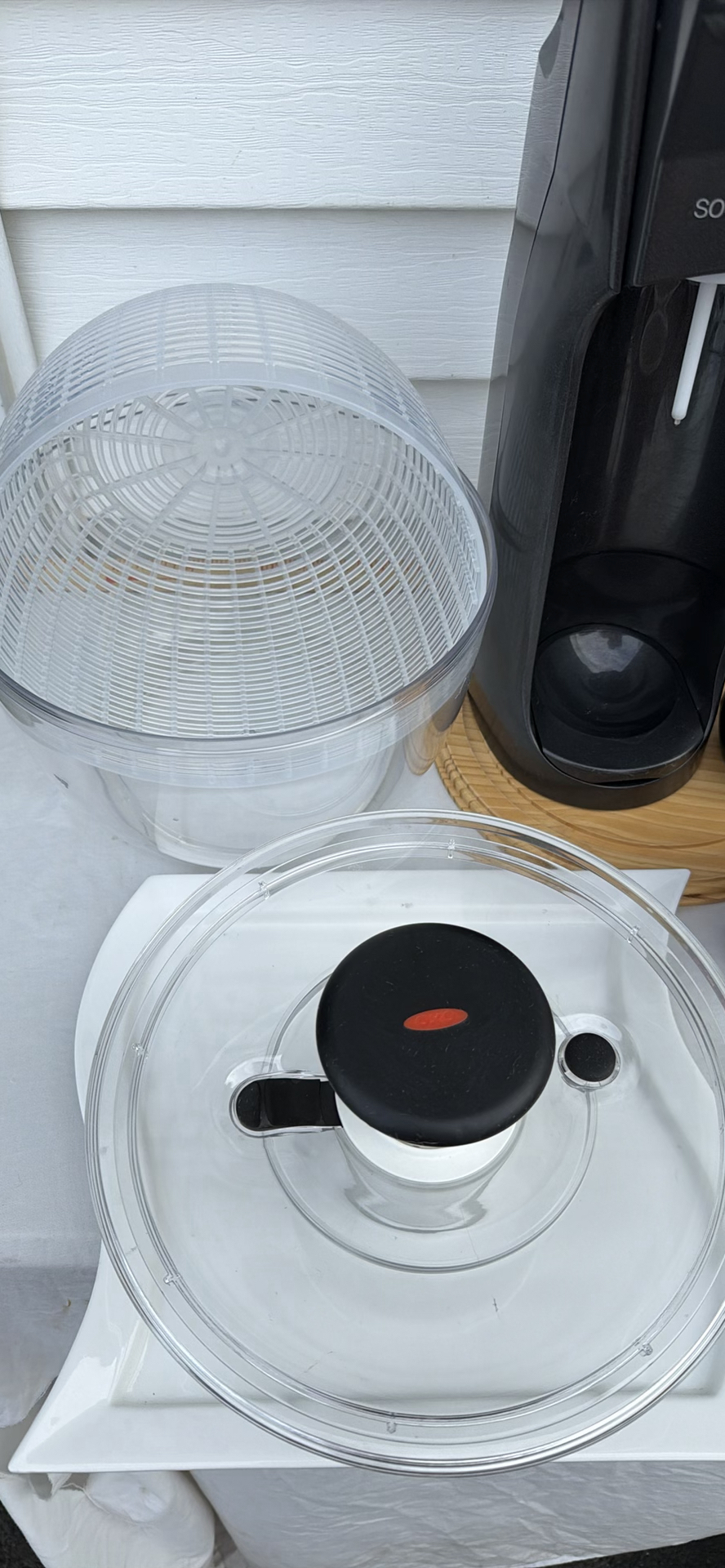 Soda Stream Maker, Bottle, OXO Salad Spinner, Serving Tray, Wooden Cheese Board and Mug - image 3 of 16