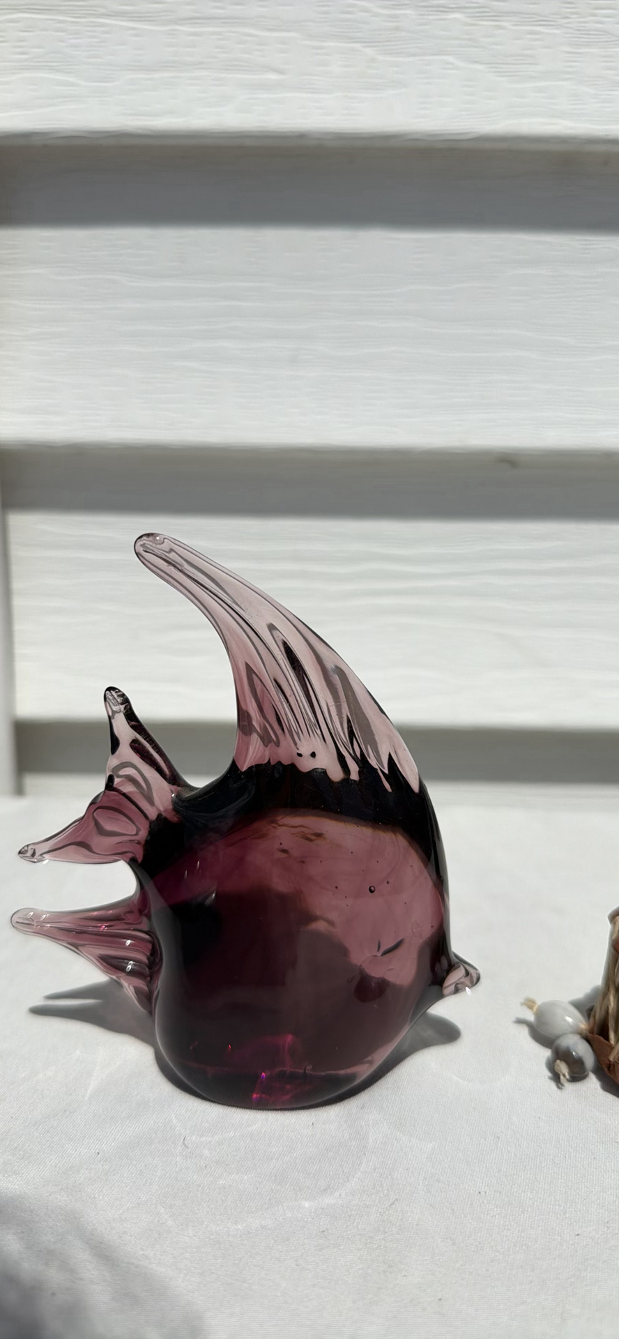 Two Glass Fish Figurines and Small Drum Keychain - image 3 of 7