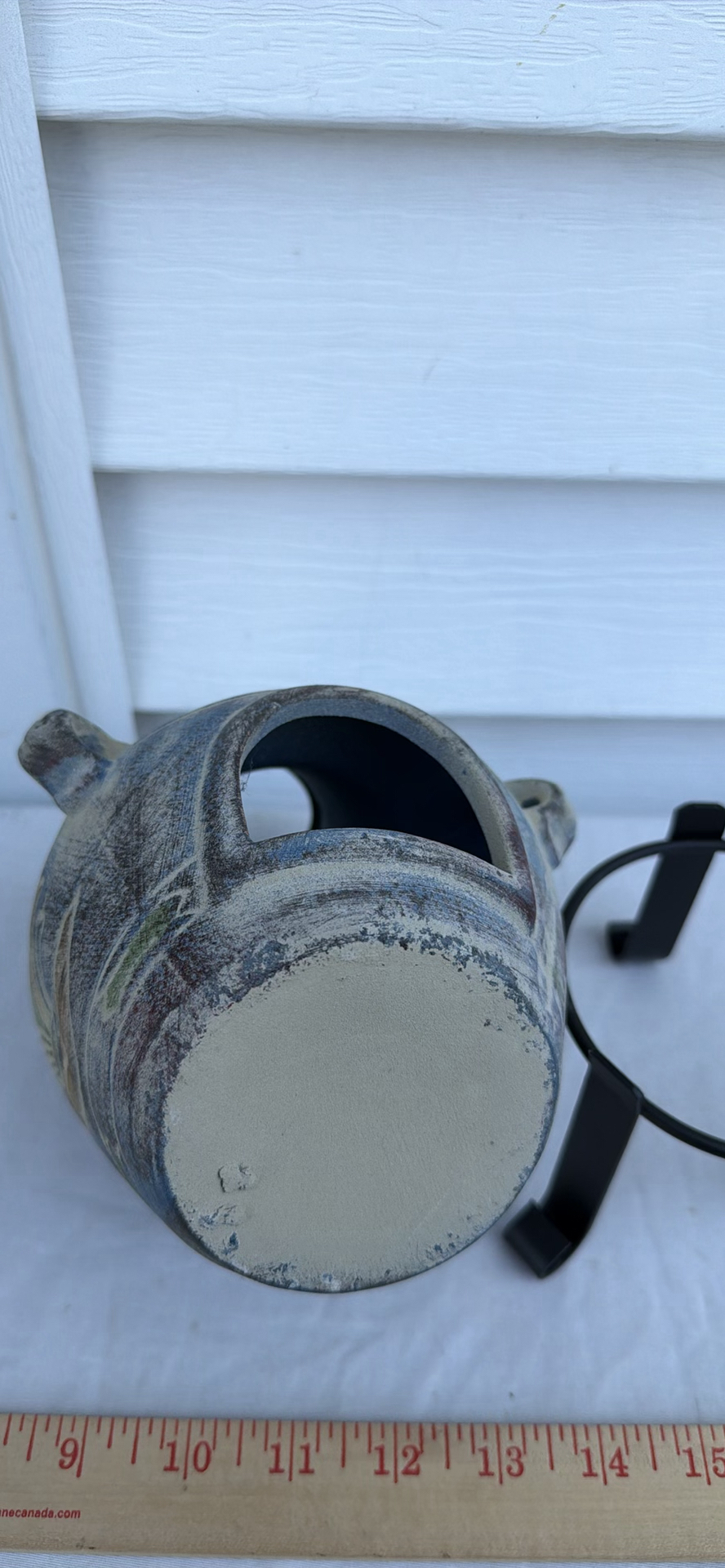 Decorative Mini Ceramic Chiminea with Metal Stand - image 6 of 6