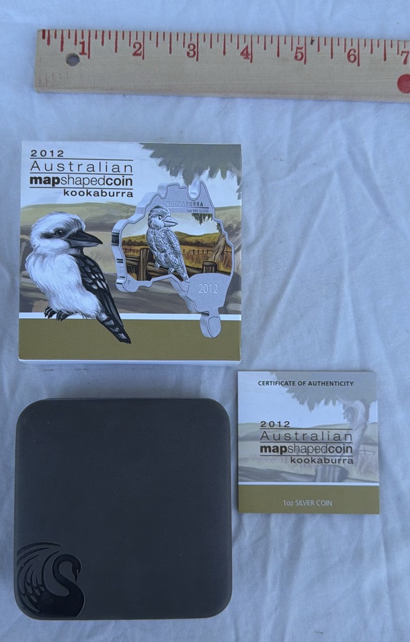 2012 Perth Mint Australian Map-Shaped Kookaburra 1 oz Silver Coin with Packaging - image 6 of 9