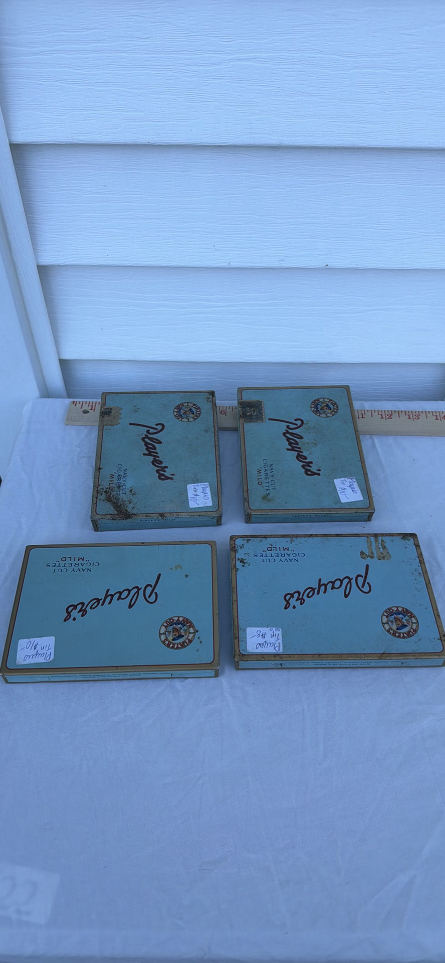 Four Vintage Players Navy Cut Cigarettes Tin Boxes - image 4 of 5
