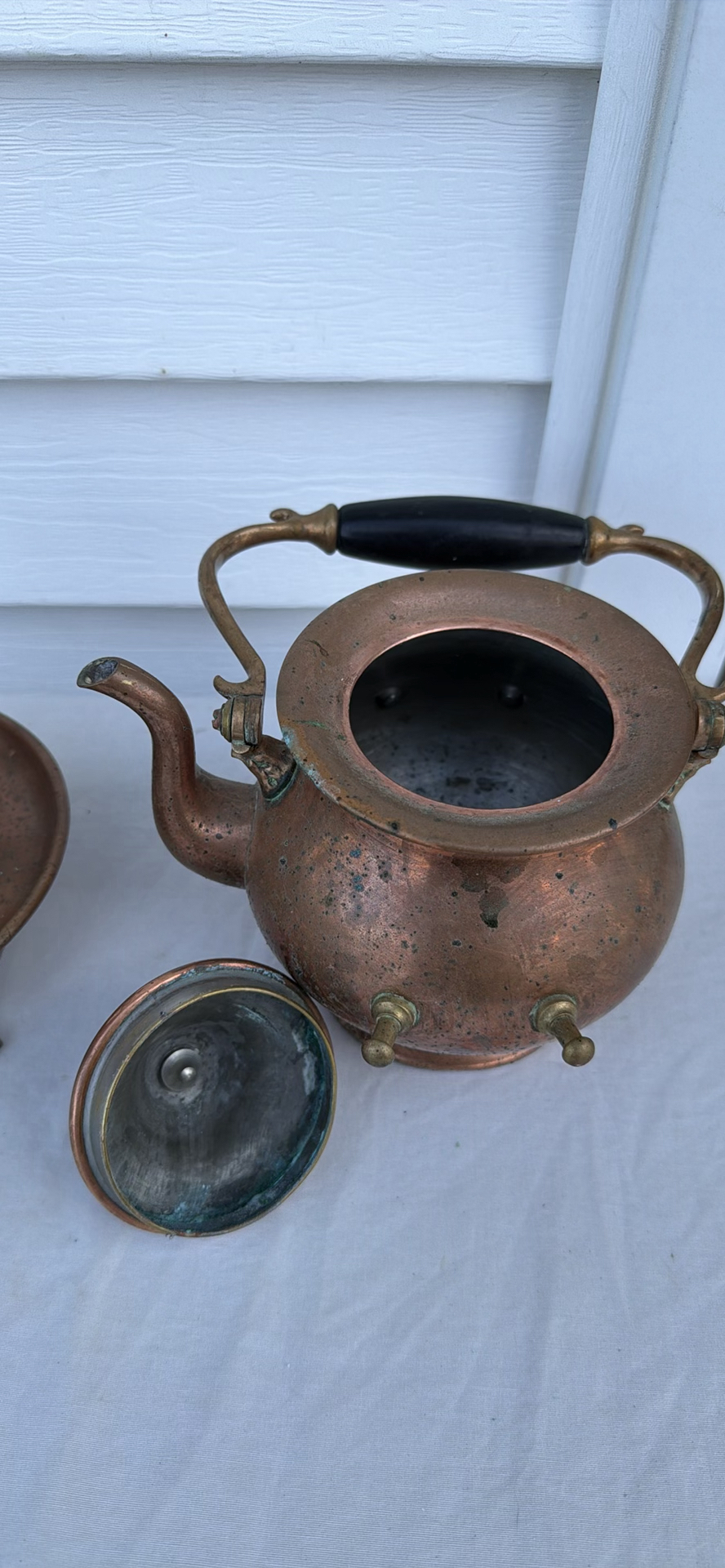 Antique Copper Teapot On Stand With Burner 1892 Patent S&Co. - image 10 of 23