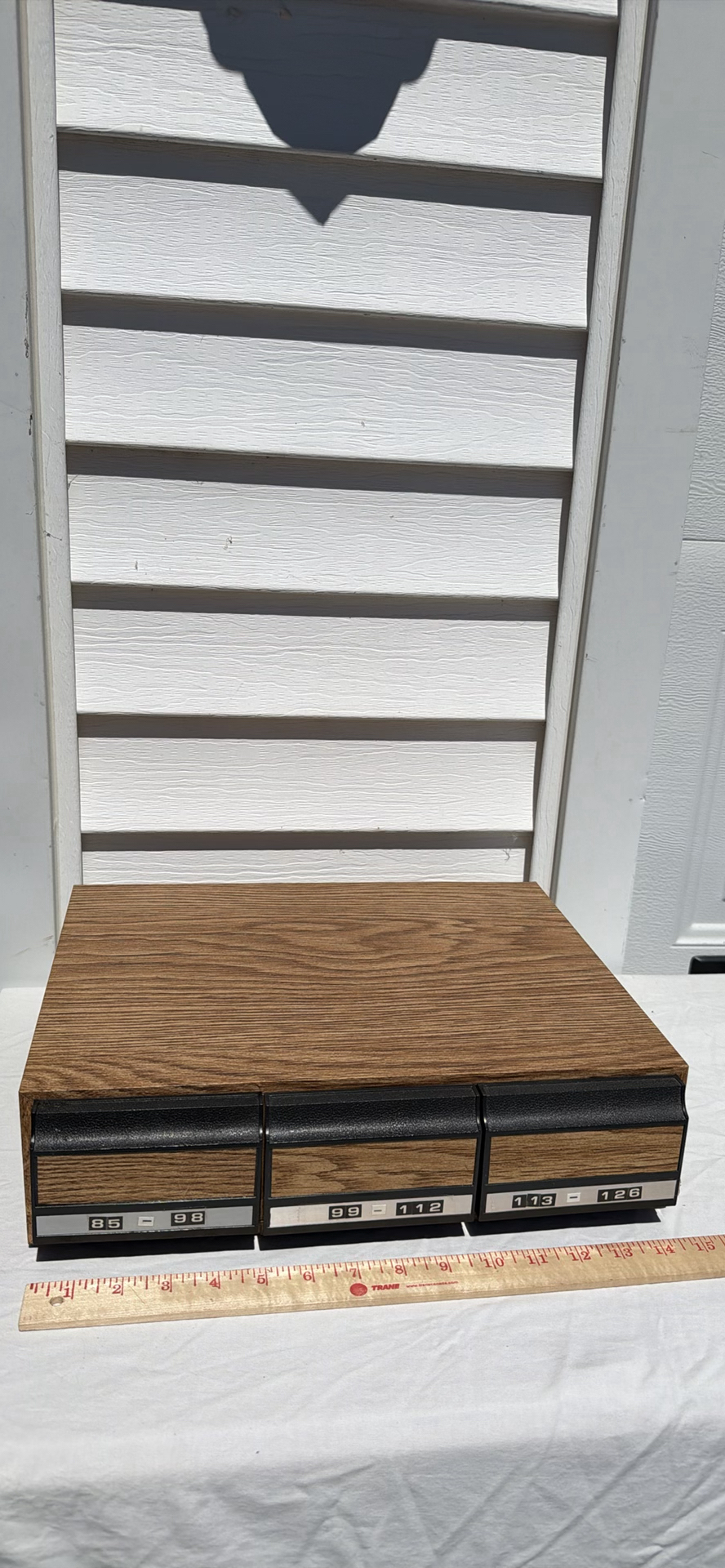 Wooden Cassette Tape Storage Cabinet with Assorted Cassette Tapes - image 7 of 8