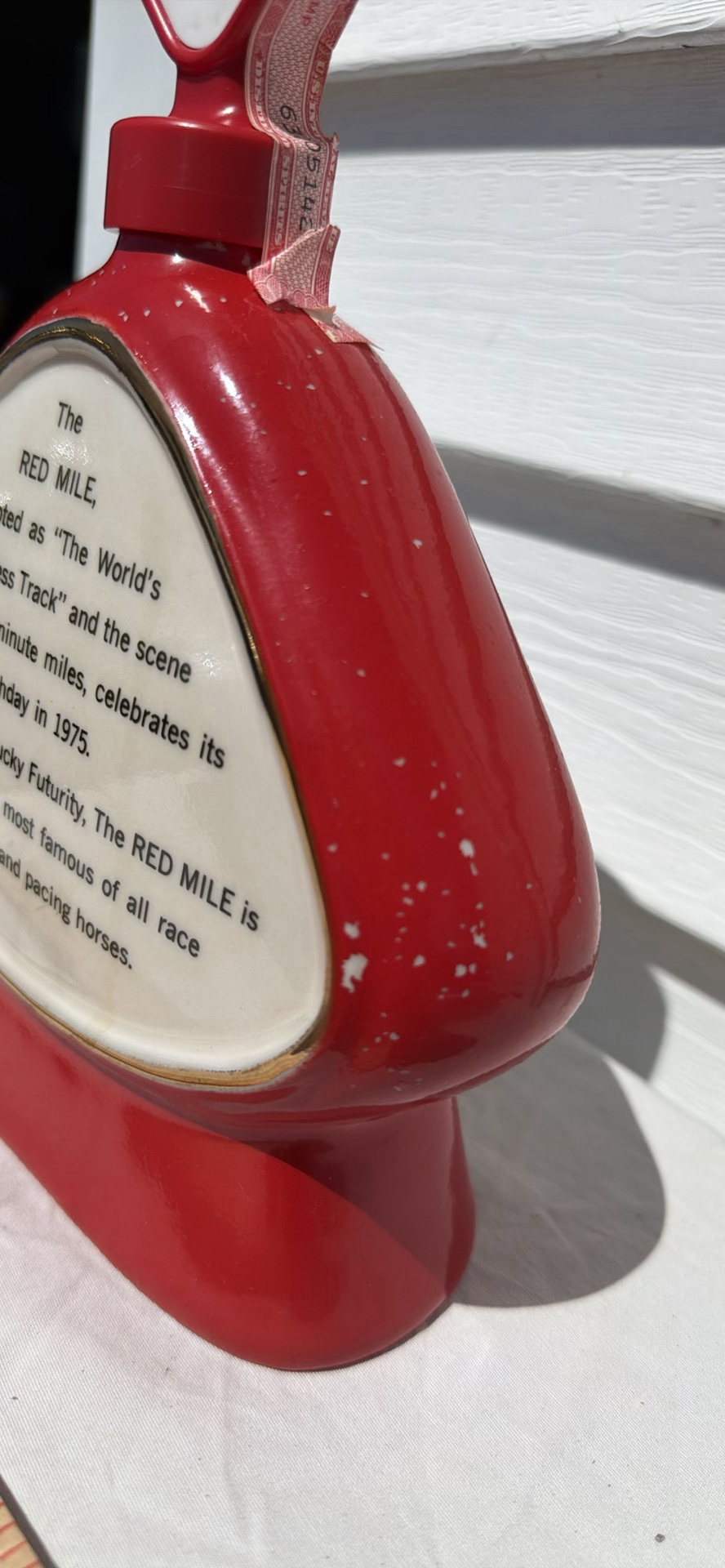 Vintage 1975 Jim Beam Beam 100 Months Old Bourbon Whiskey Ceramic Decanter - image 8 of 10