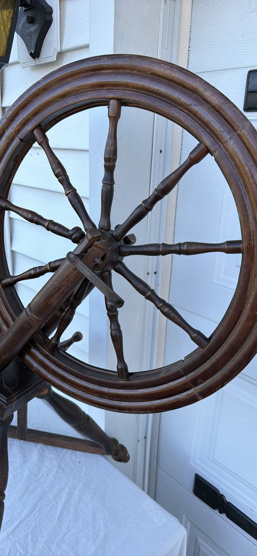 Vintage Wooden Spinning Wheel - image 11 of 15