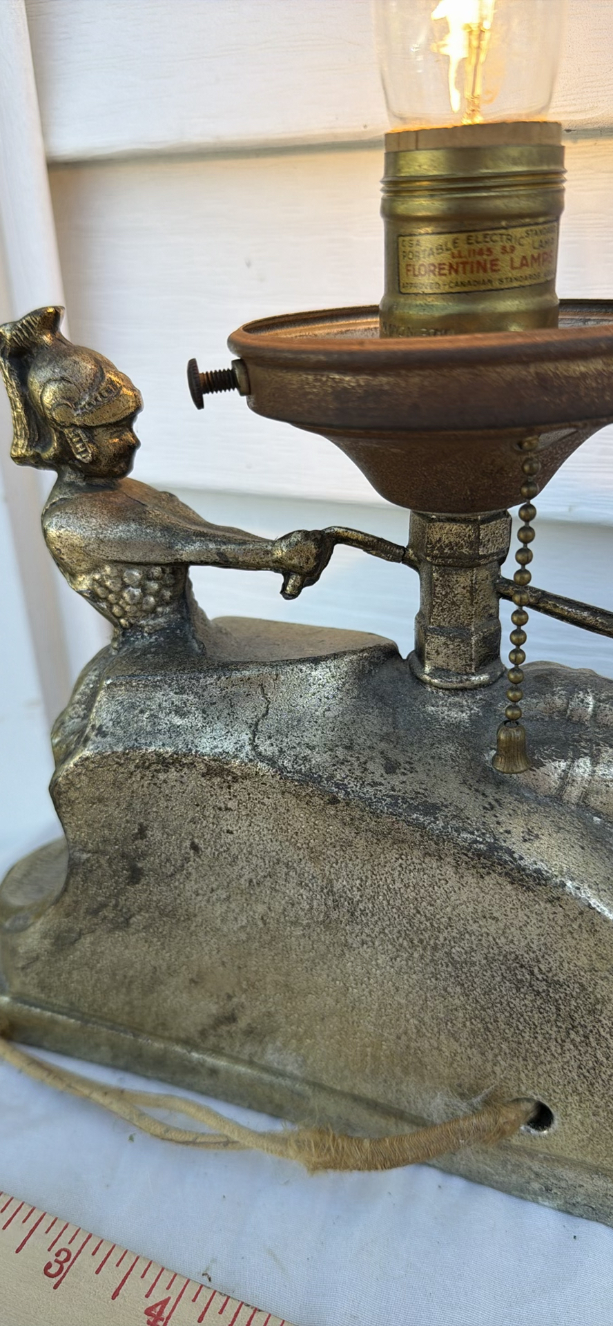 Vintage Art Deco Horse-Drawn Gladiator And Chariot Table Lamp - image 7 of 10
