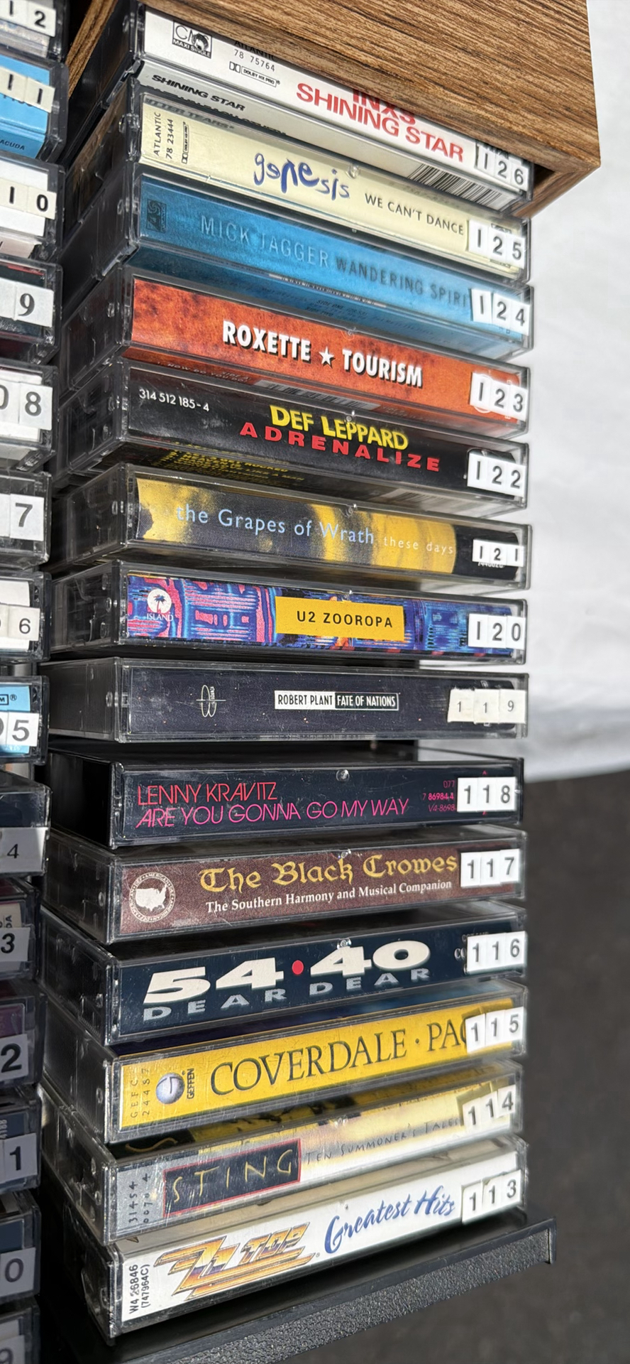 Wooden Cassette Tape Storage Cabinet with Assorted Cassette Tapes - image 5 of 8
