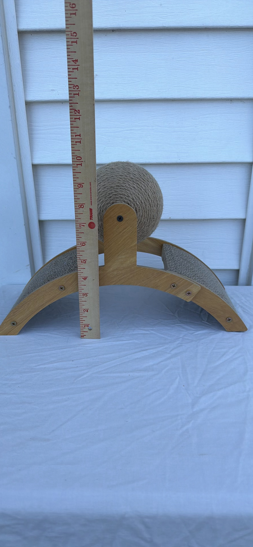Wooden Cat Scratcher with Cardboard Panels and Rope Ball - image 7 of 7